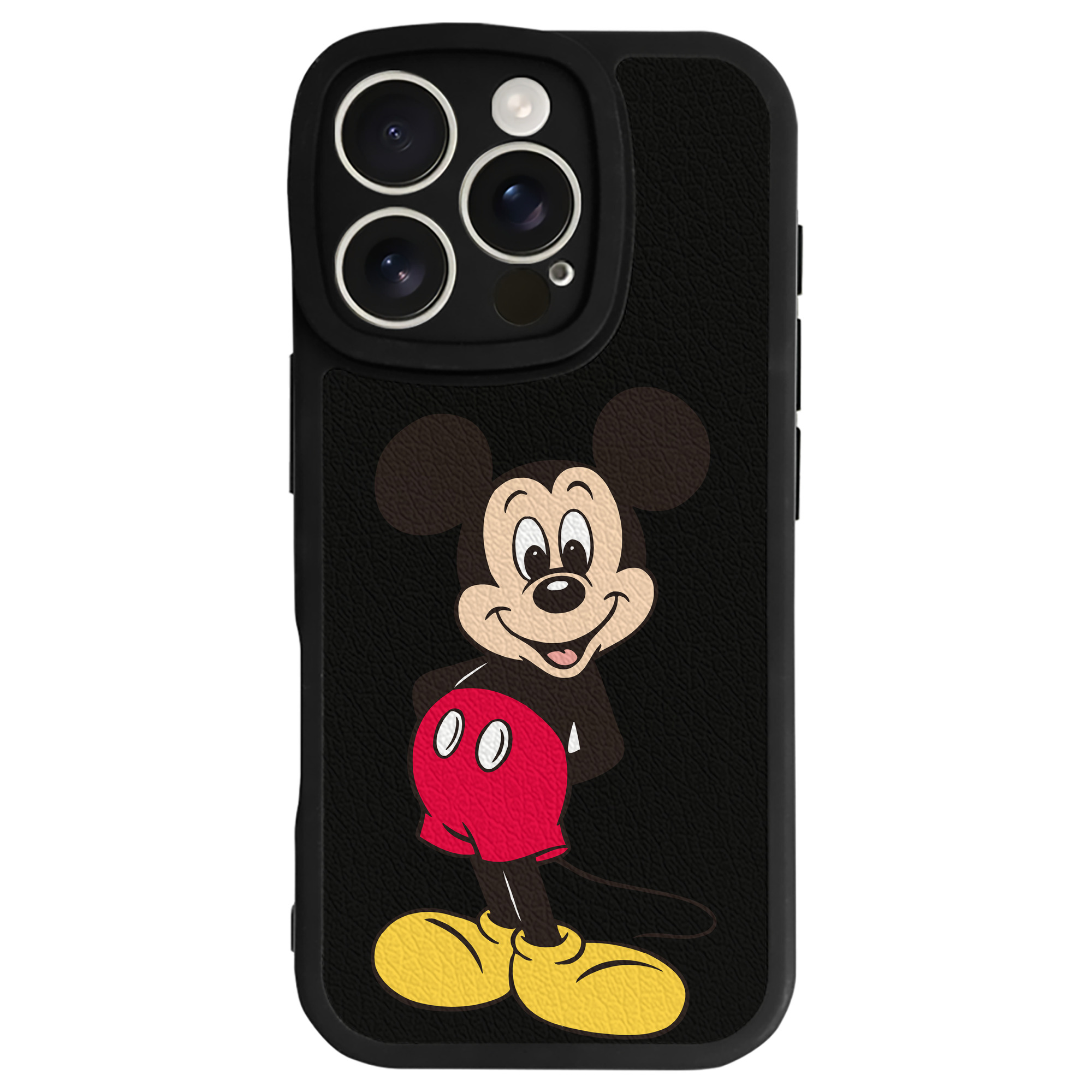 （画像用） ミッキーマウス Mickey Mouse 【iPhone 16シリーズ対応】シリコンスマホケース（レザー調） 材質：シリコン